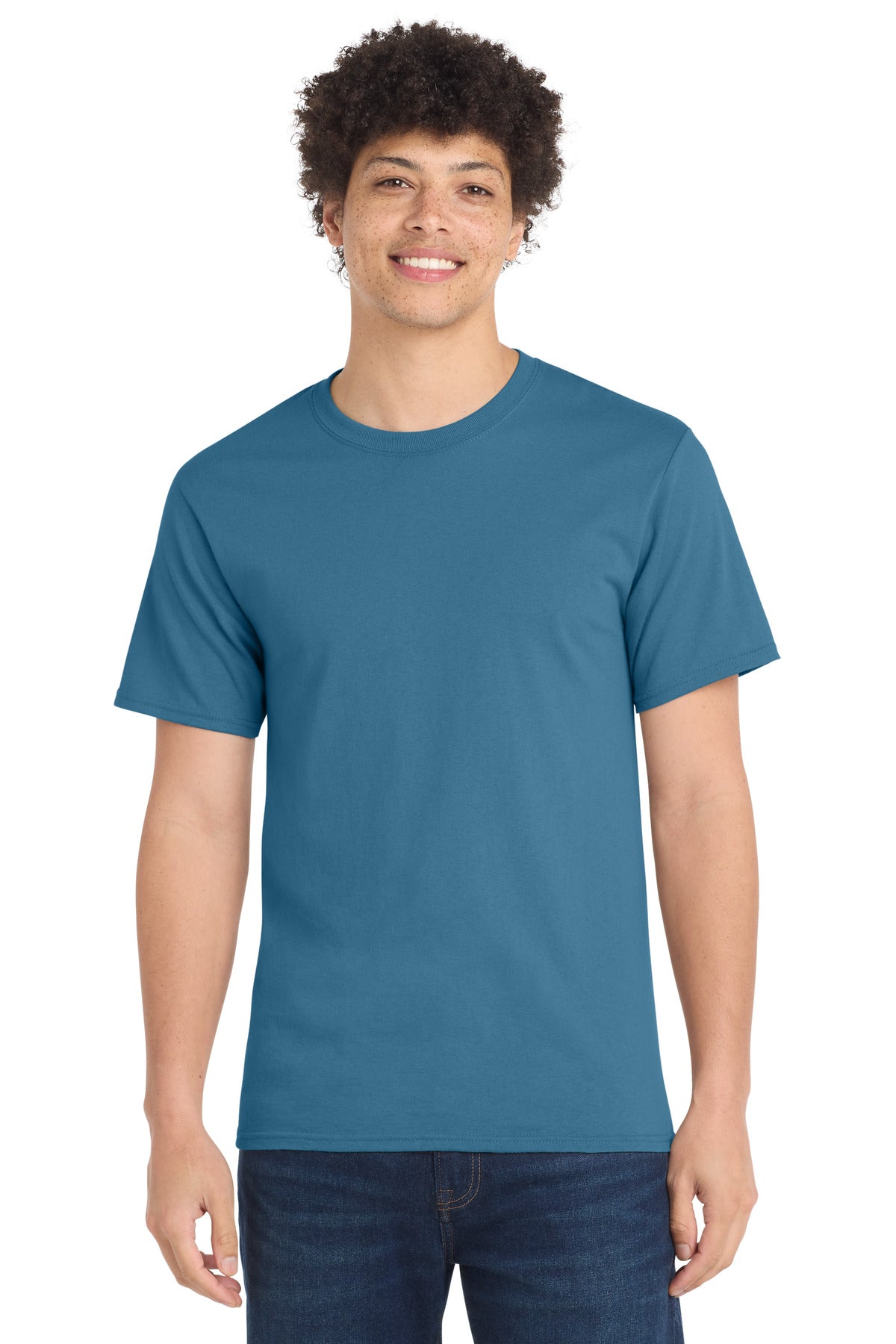 Port & Co Tall Essential Tee. PC61T - Colonial Blue - front