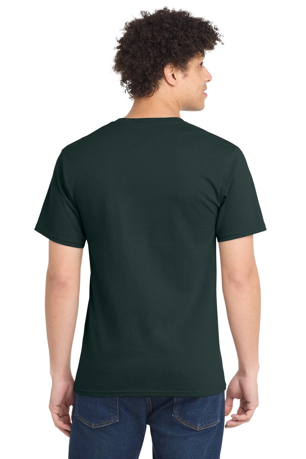 Port & Co Tall Essential Tee. PC61T - Dark Green - back