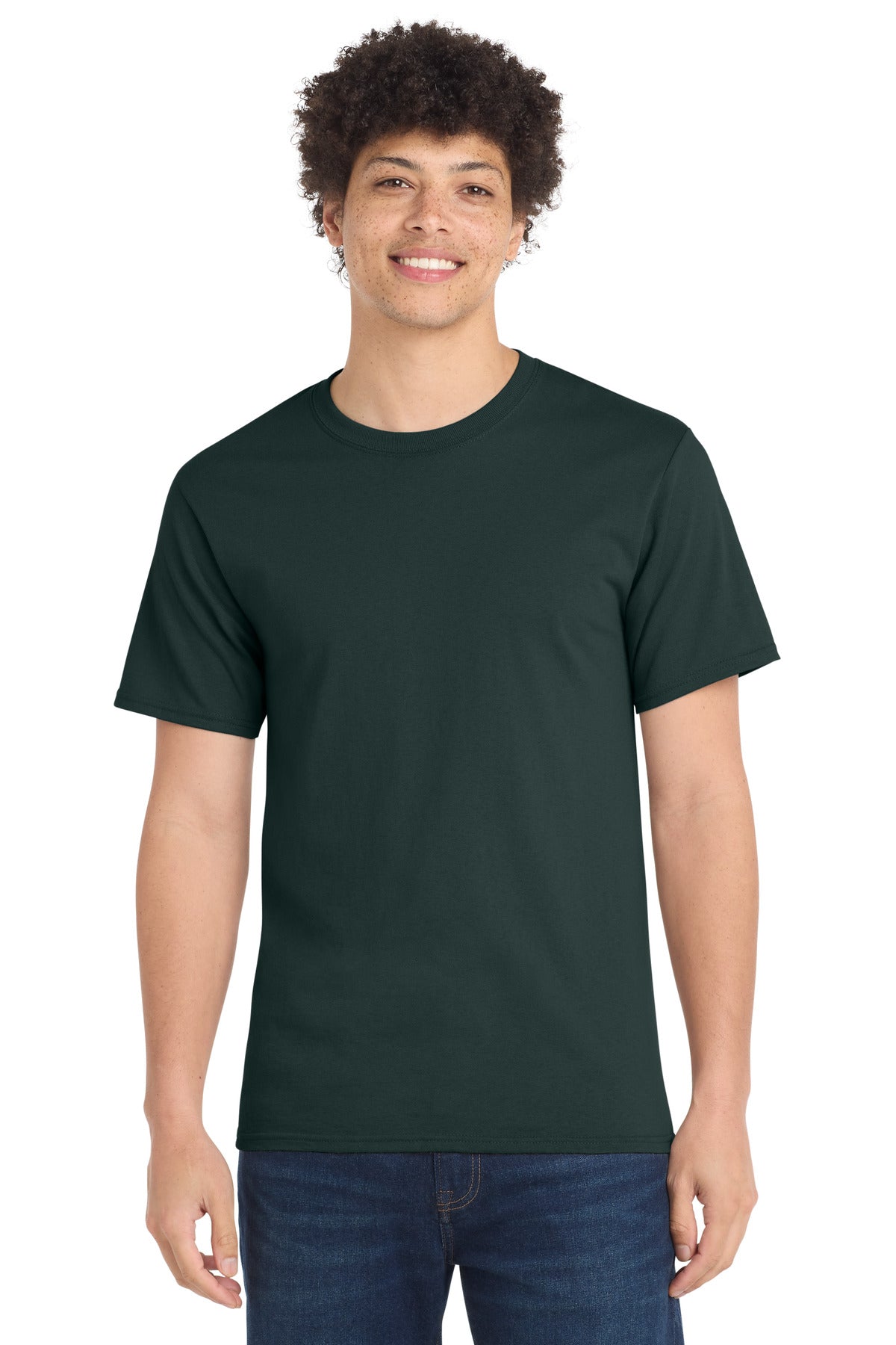 Port & Co Tall Essential Tee. PC61T - Dark Green - front