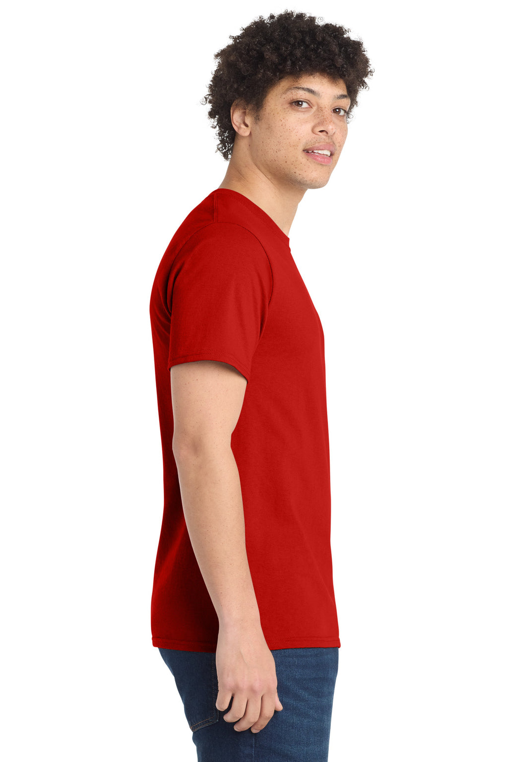 Port & Co Tall Essential Tee. PC61T - Fiery Red - side