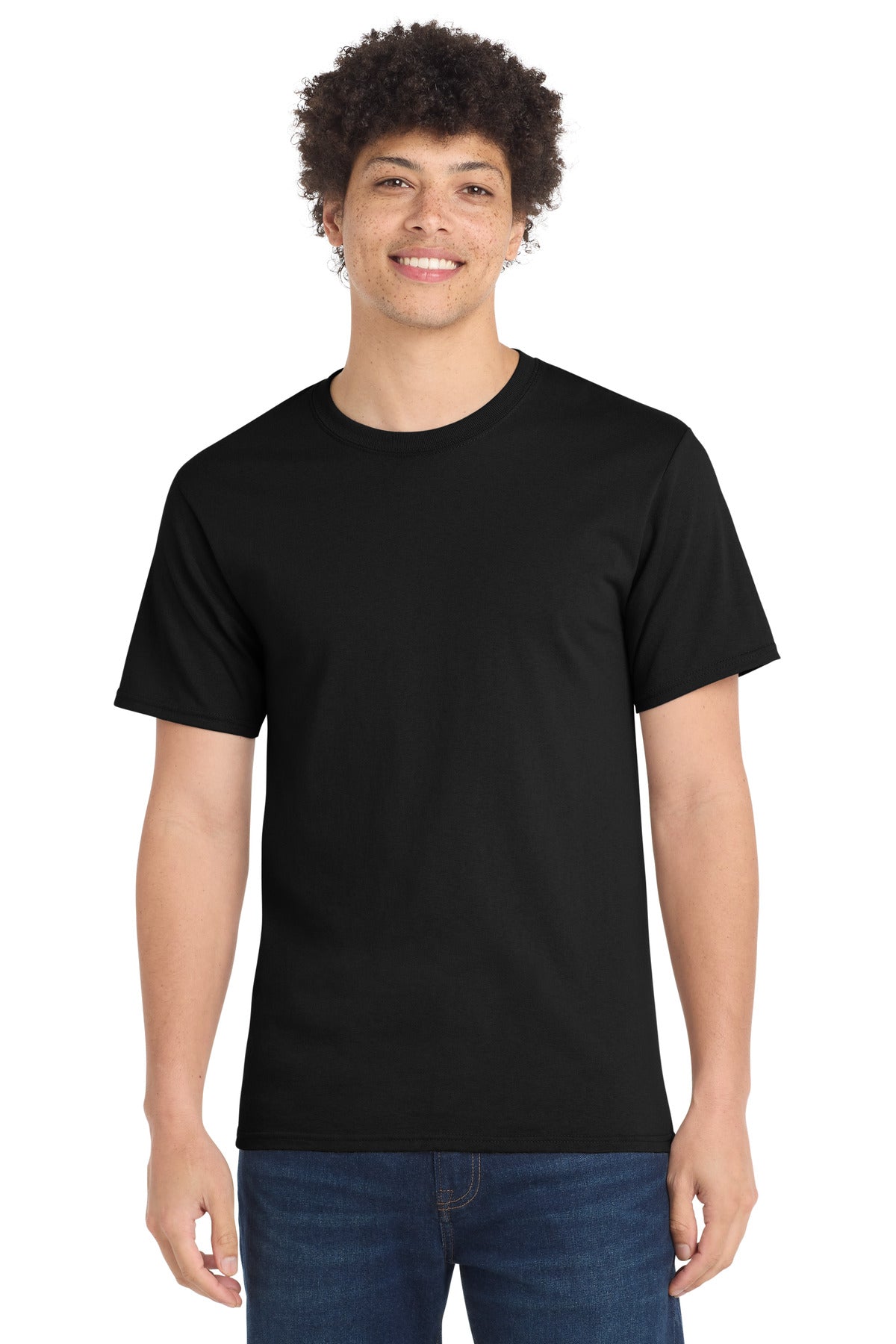 Port & Co Tall Essential Tee. PC61T - Jet Black - front