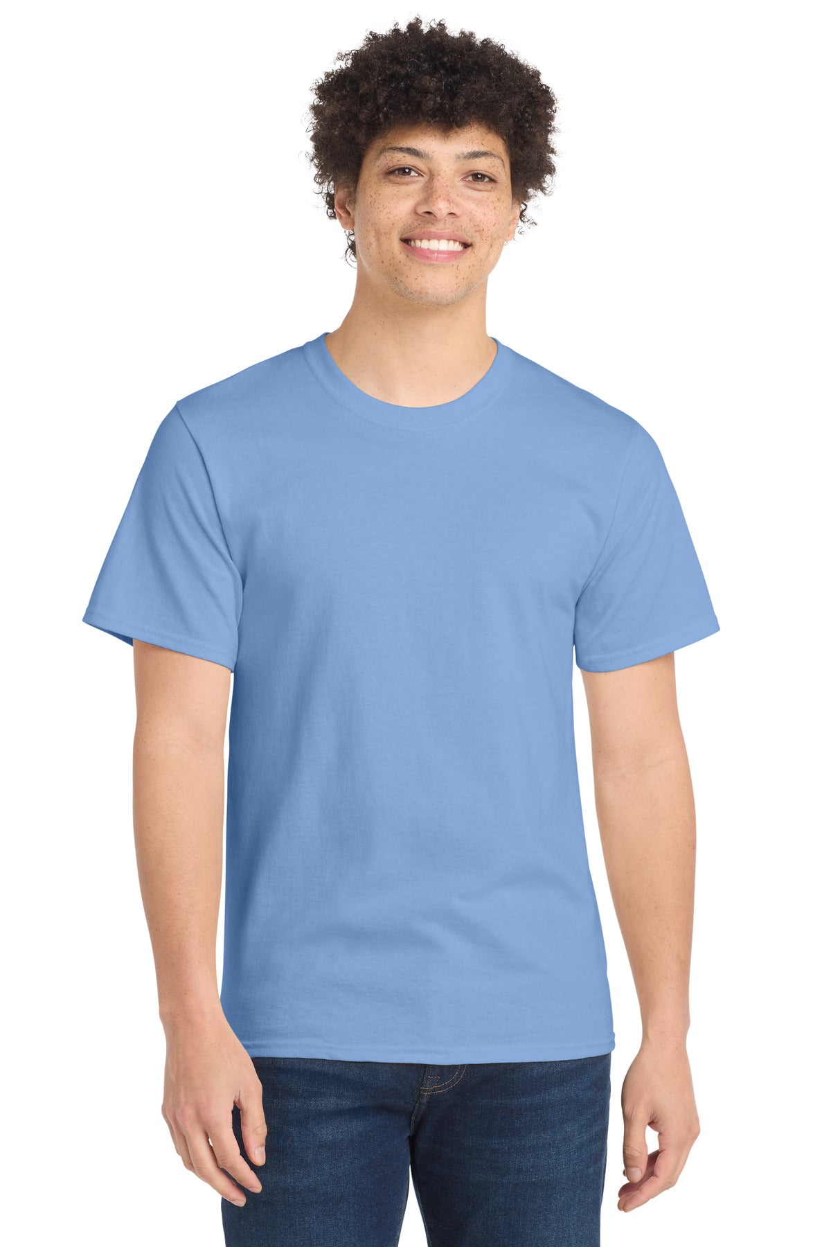 Port & Co Tall Essential Tee. PC61T - Light Blue - front