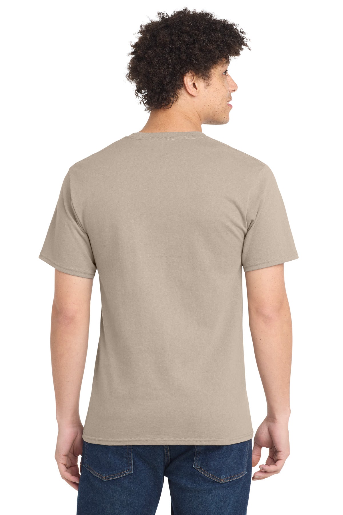 Port & Co Tall Essential Tee. PC61T - Light Sand - back