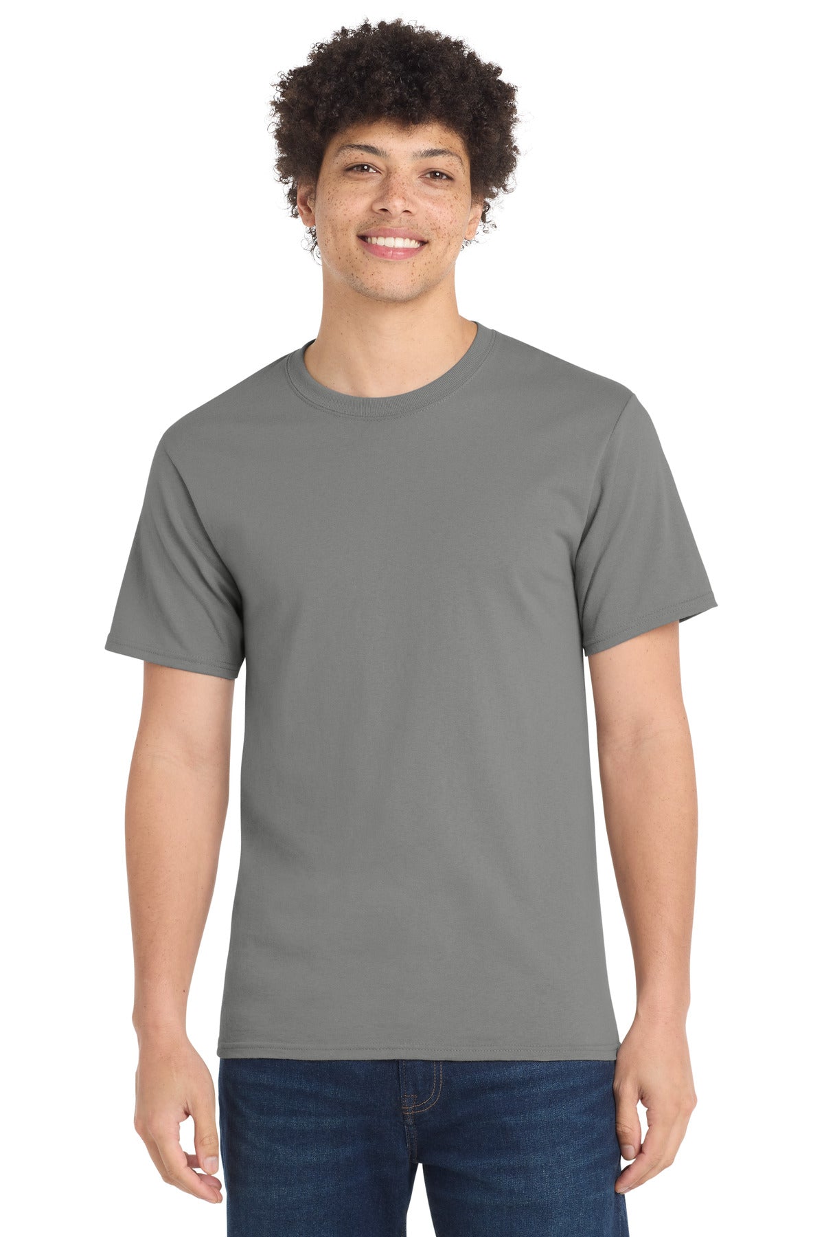 Port & Co Tall Essential Tee. PC61T - Medium Grey - front