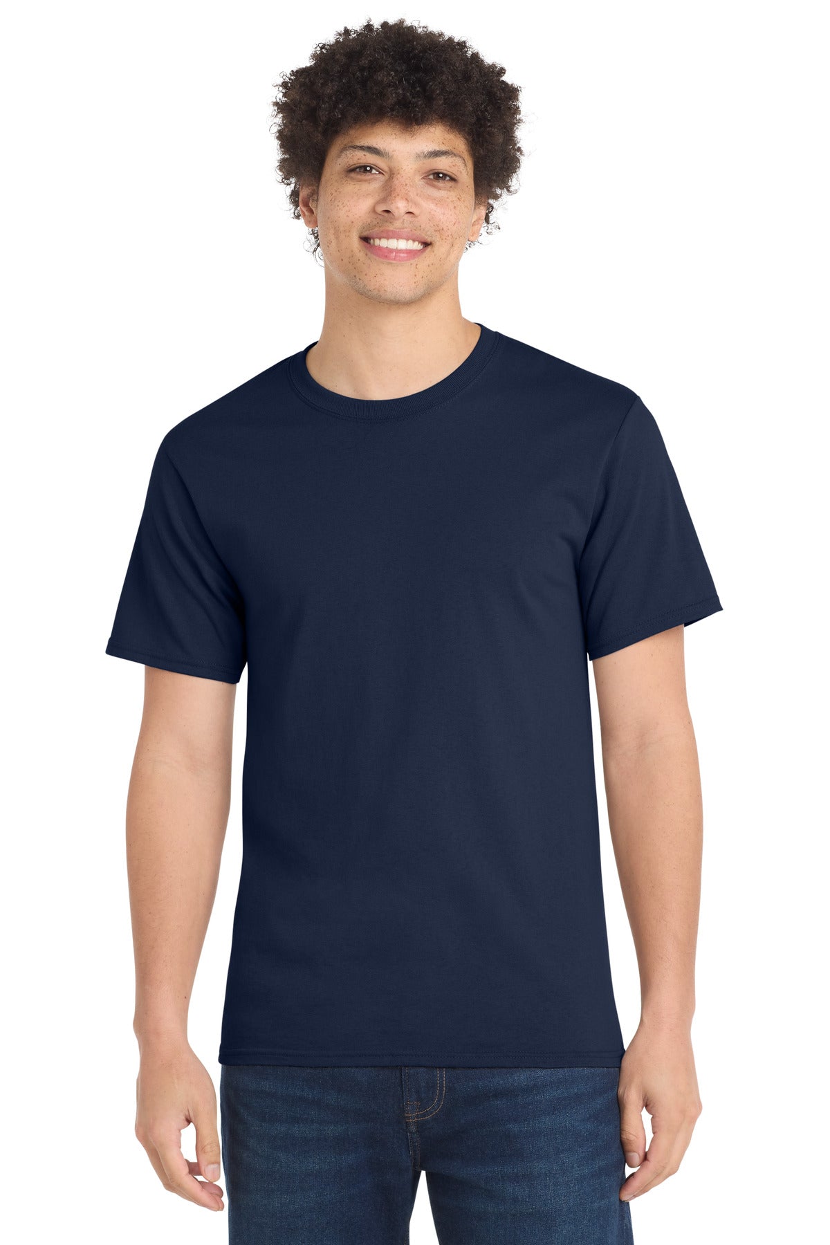 Port & Co Tall Essential Tee. PC61T - Navy - front