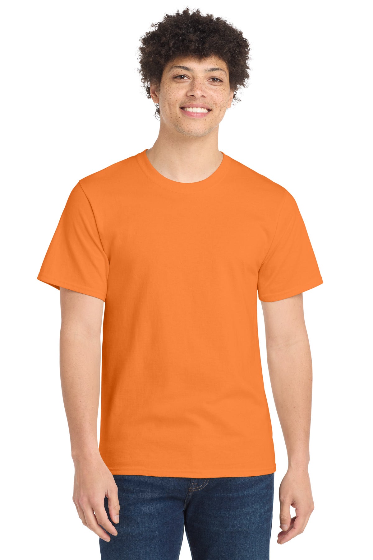 Port & Co Tall Essential Tee. PC61T - Orange Sherbet - front