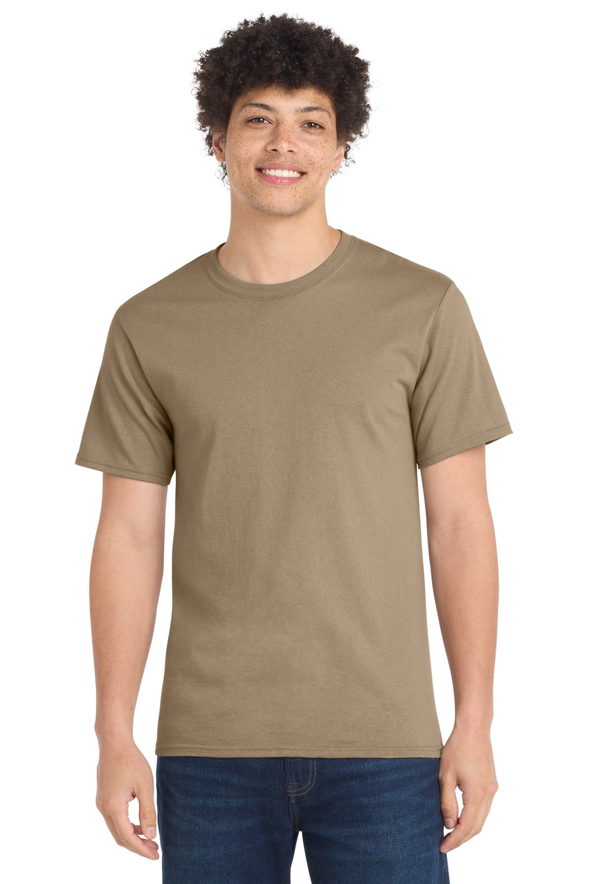 Port & Co Tall Essential Tee. PC61T - Sand - front