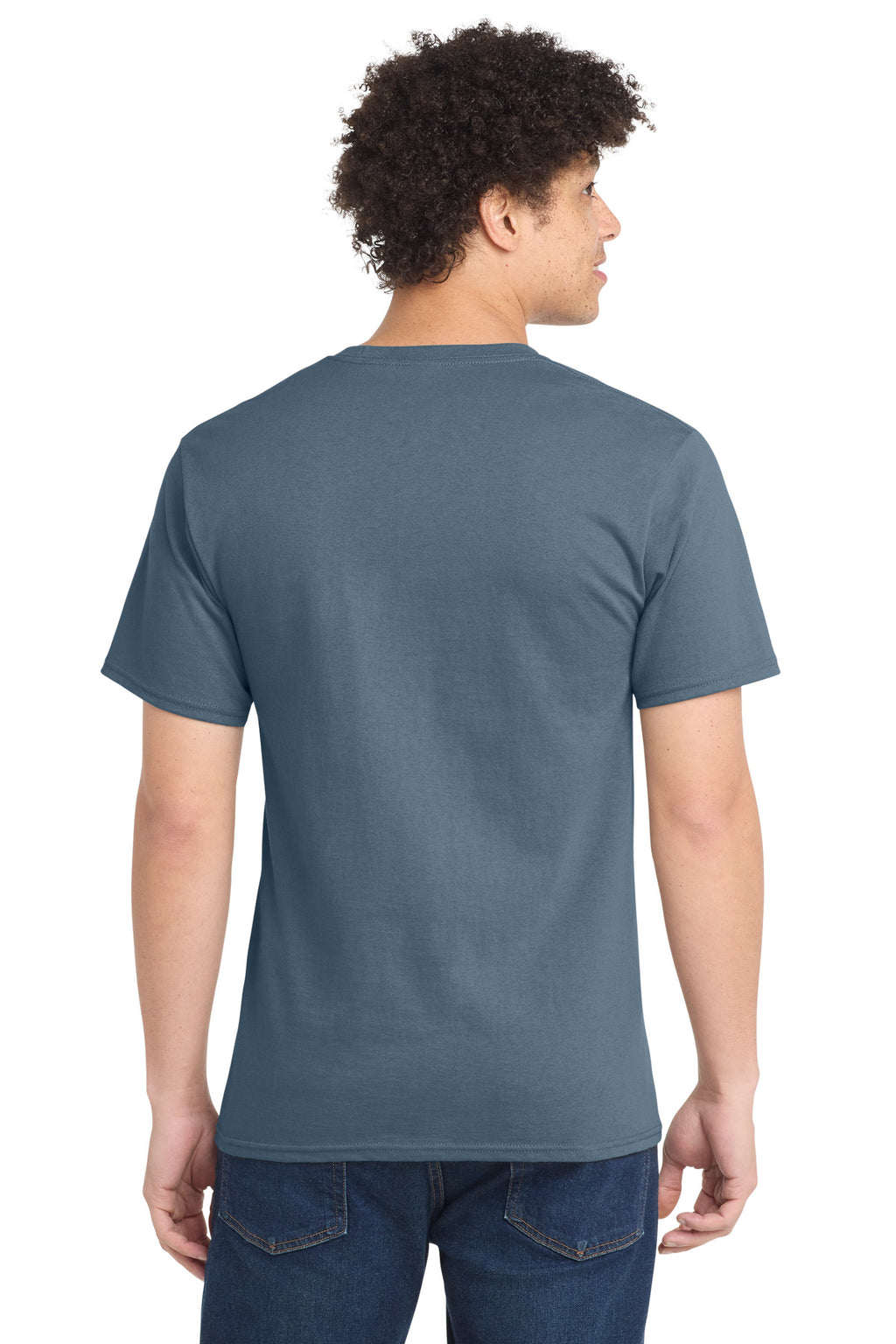 Port & Co Tall Essential Tee. PC61T - Stonewashed Blue - back