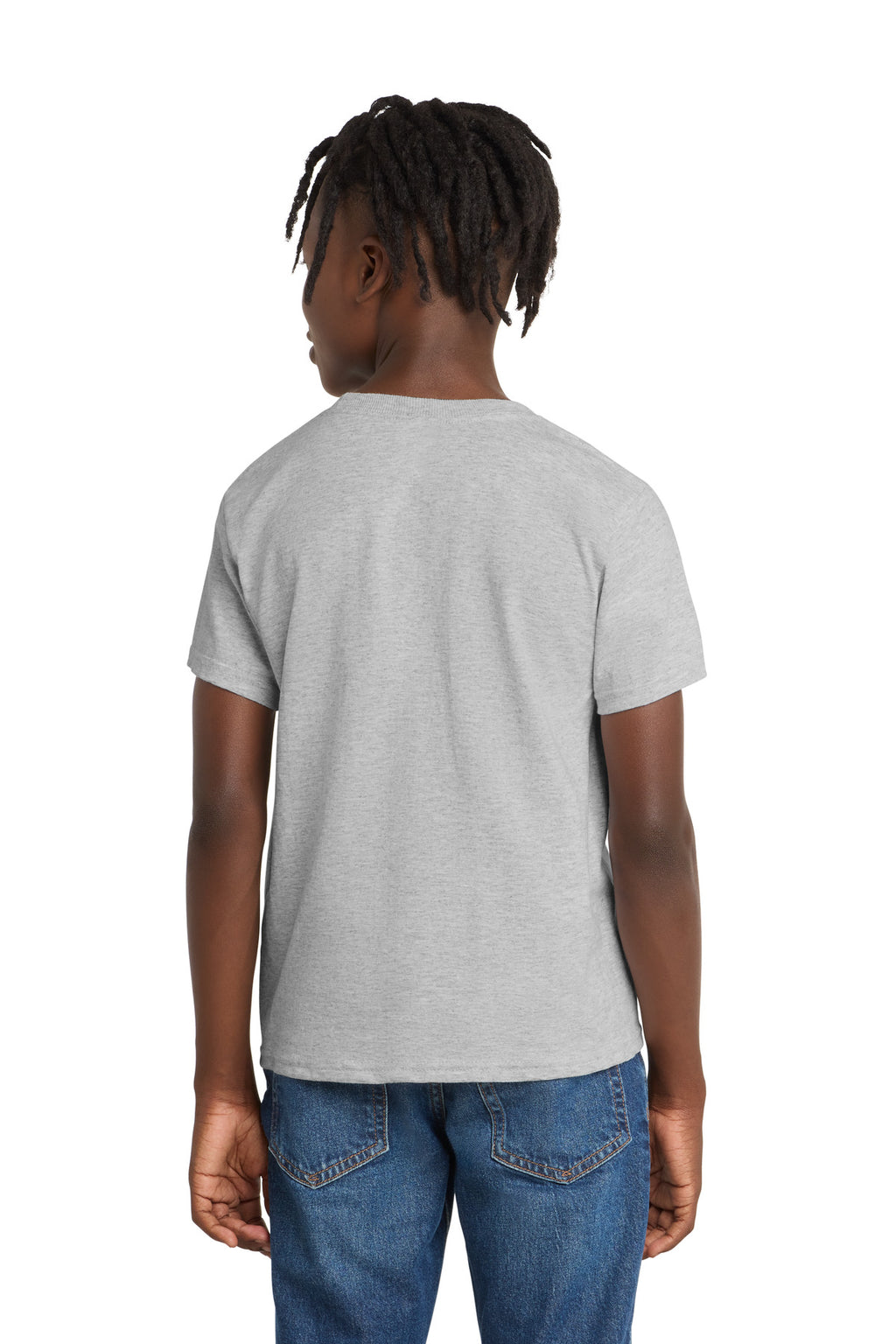 Port & Co Youth Essential Tee. PC61Y - Ash - back