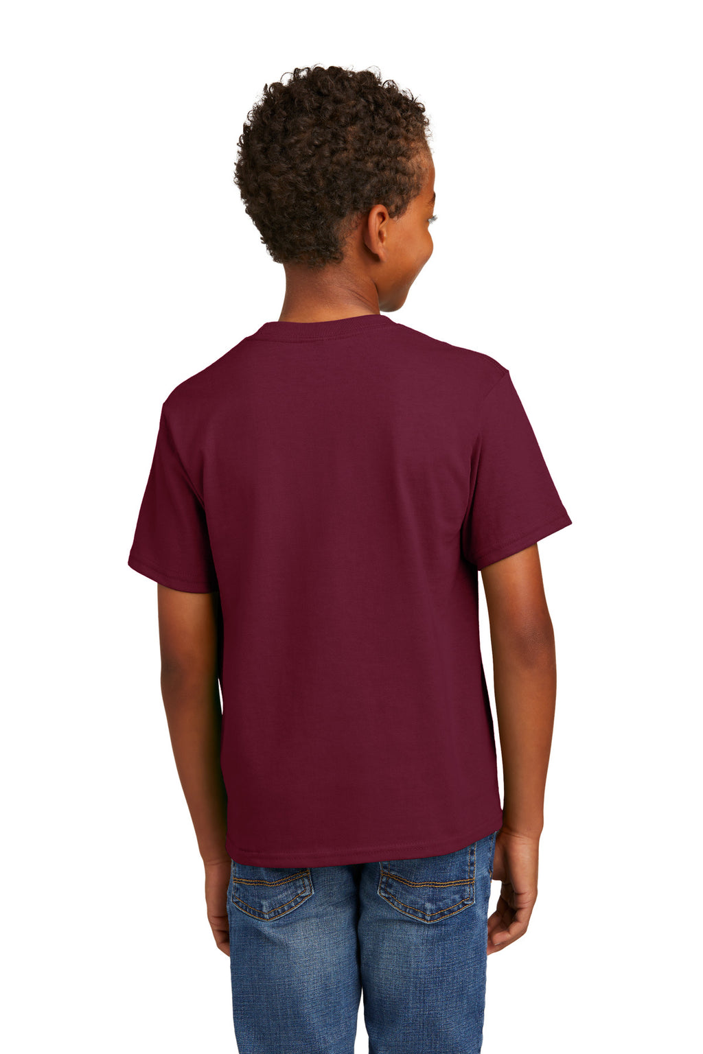 Port & Co Youth Essential Tee. PC61Y - Cardinal - back