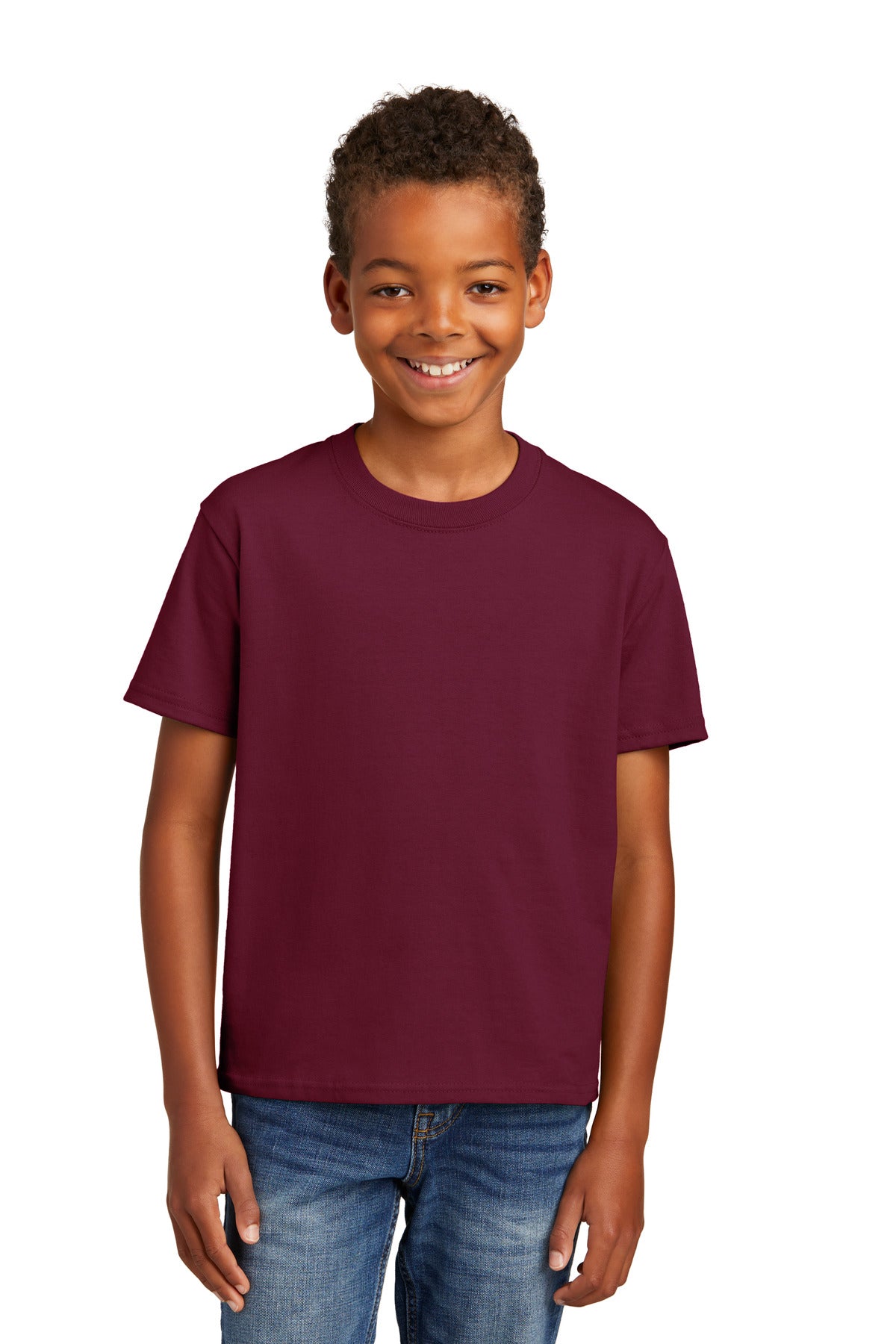 Port & Co Youth Essential Tee. PC61Y - Cardinal - front