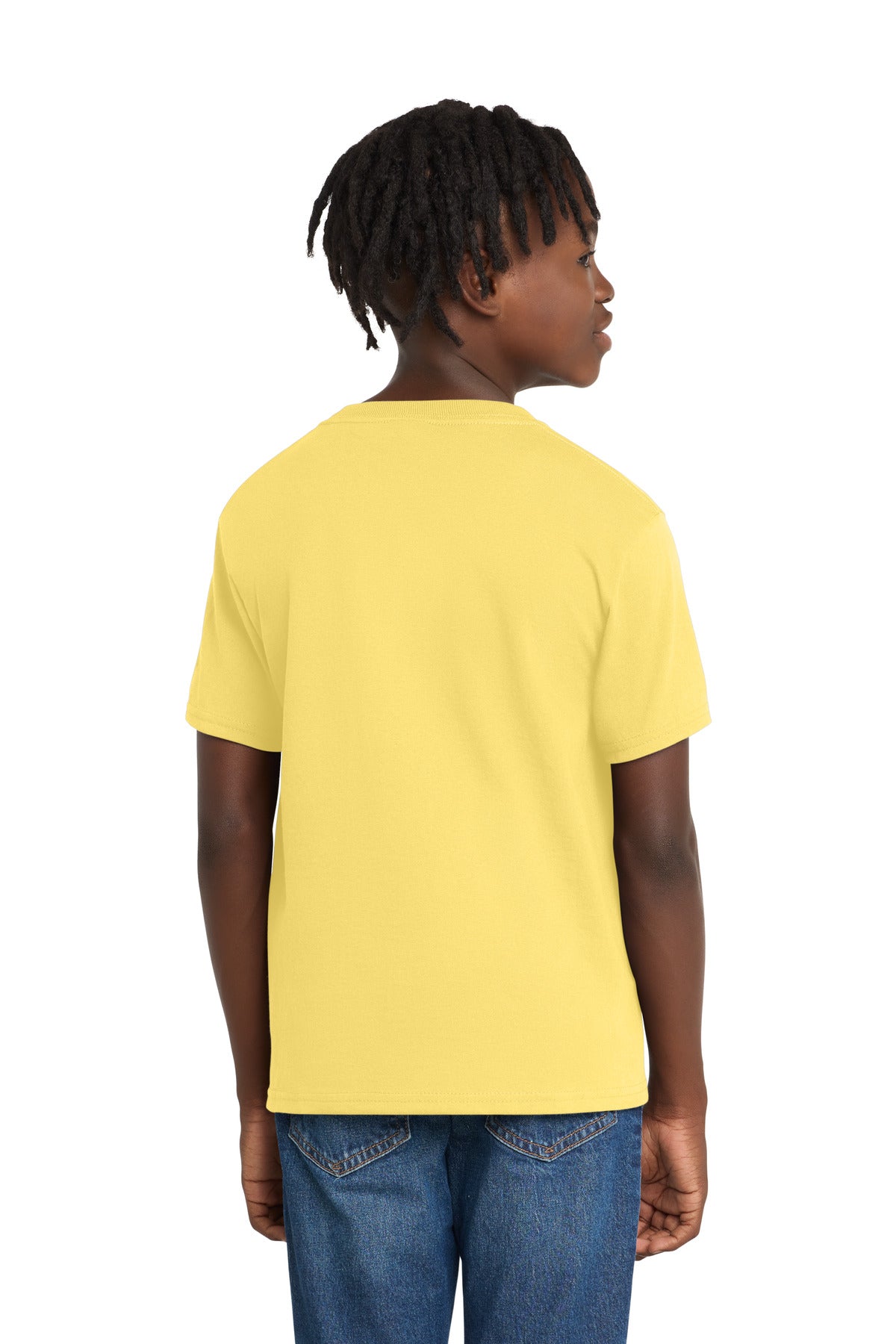 Port & Co Youth Essential Tee. PC61Y - Daffodil Yellow - back
