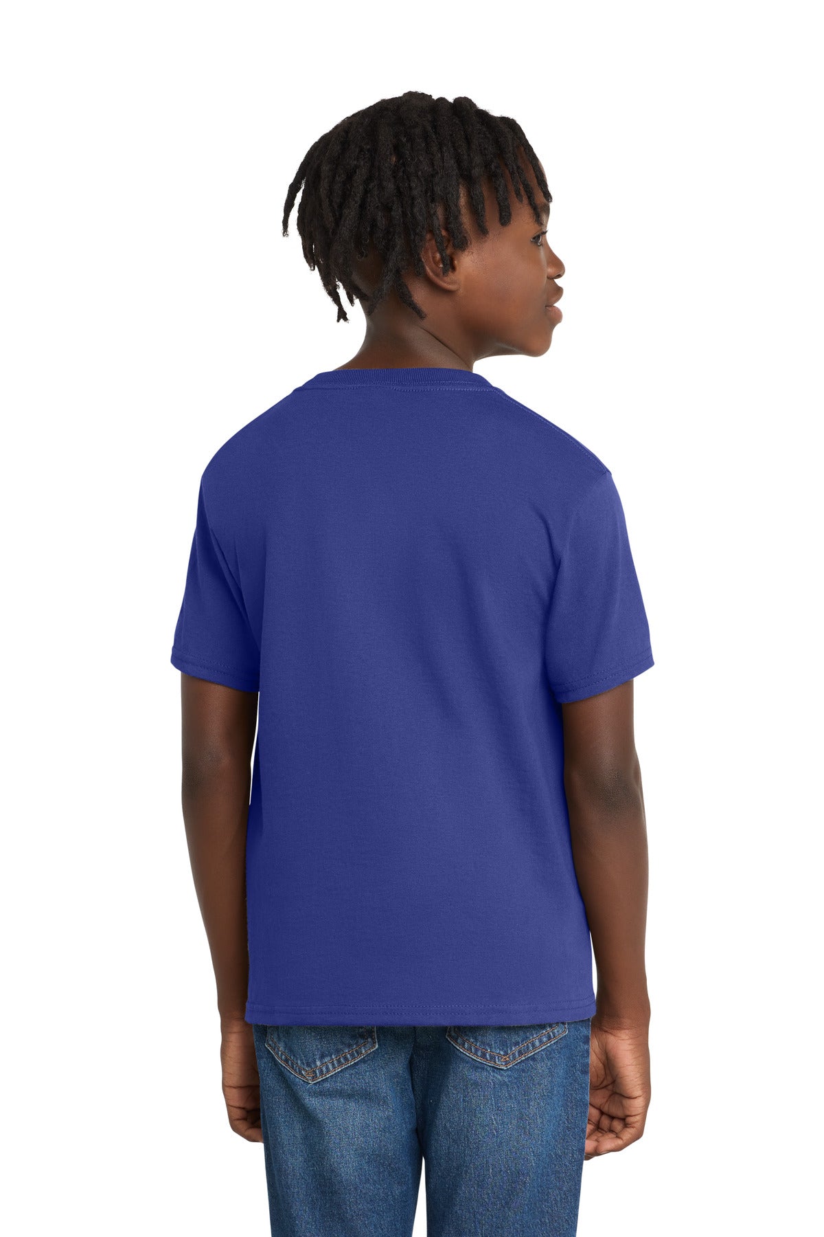 Port & Co Youth Essential Tee. PC61Y - Deep Marine - back