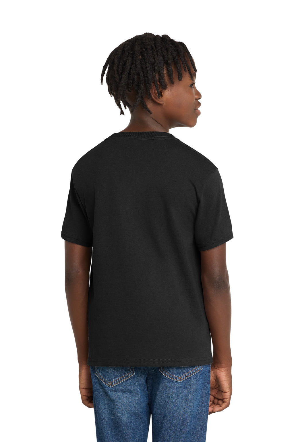 Port & Co Youth Essential Tee. PC61Y - Jet Black - back