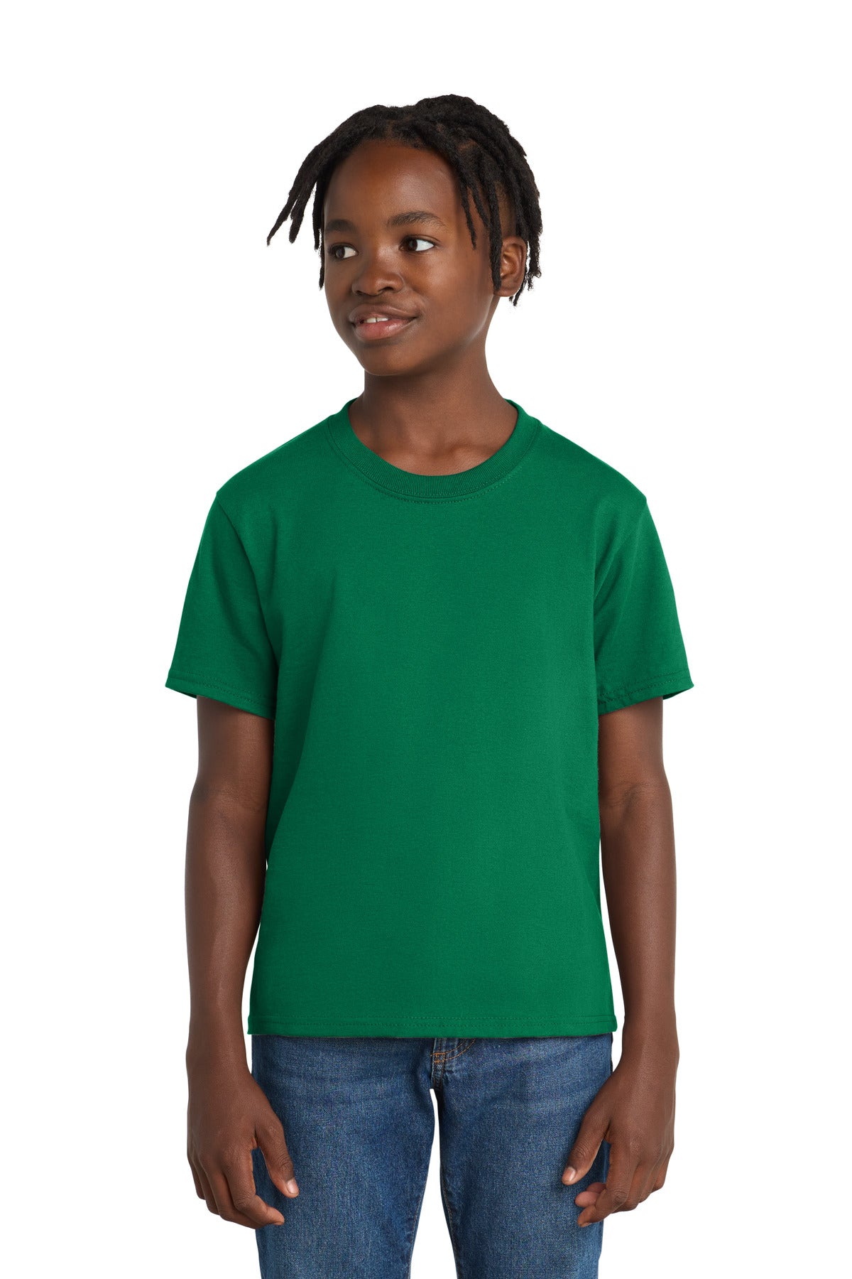 Port & Co Youth Essential Tee. PC61Y - Kelly - front