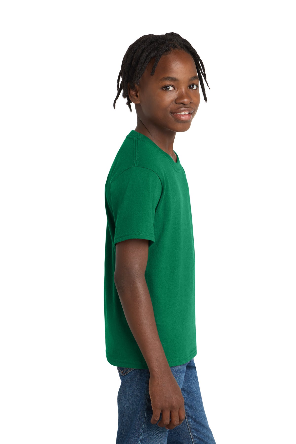 Port & Co Youth Essential Tee. PC61Y - Kelly - side