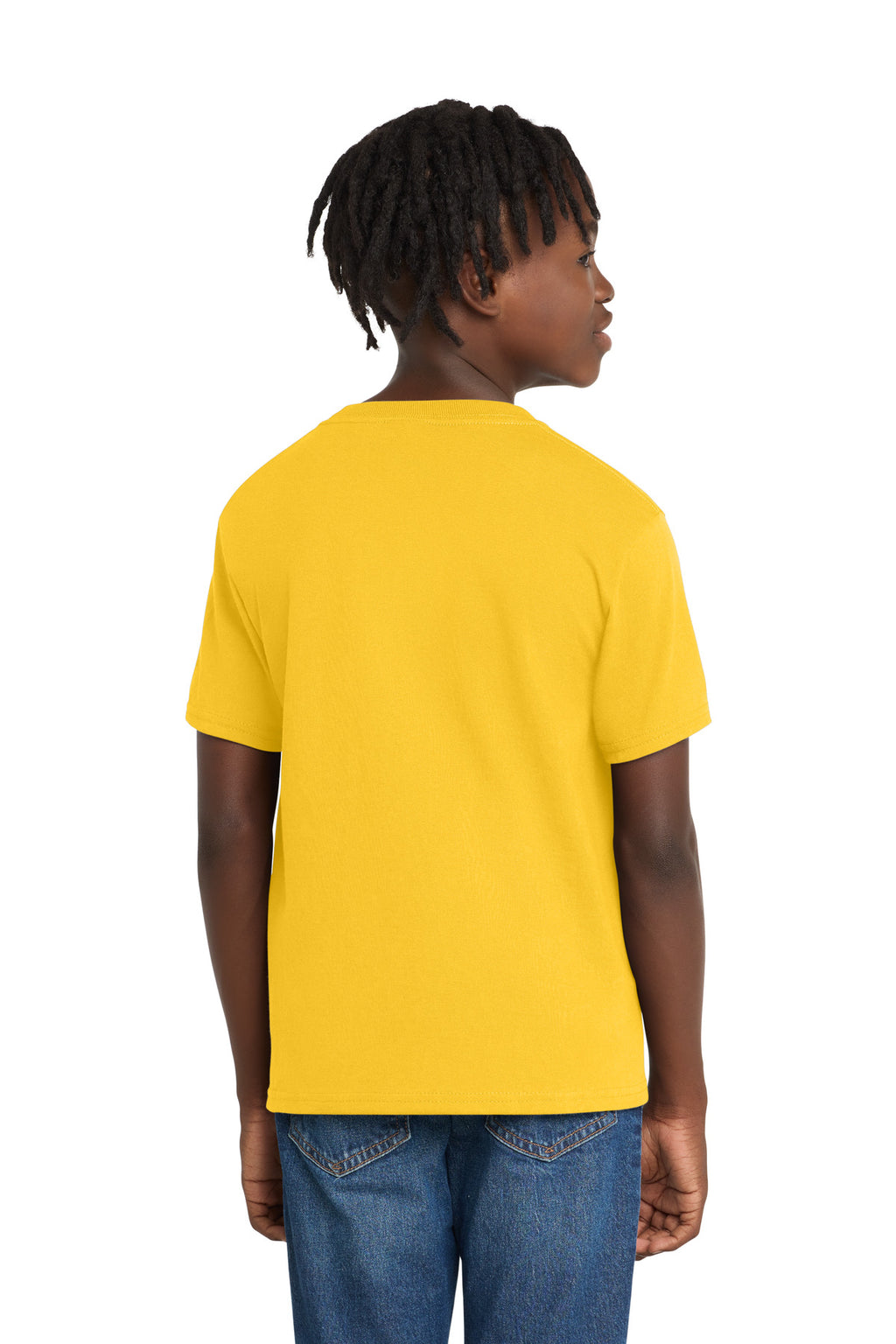 Port & Co Youth Essential Tee. PC61Y - Lemon Yellow - back