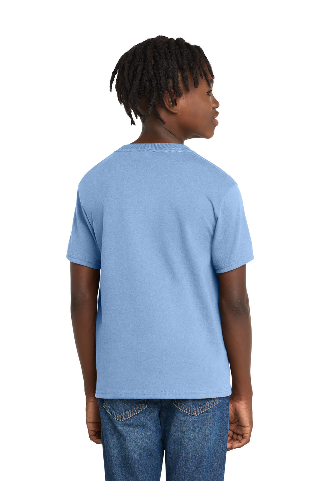 Port & Co Youth Essential Tee. PC61Y - Light Blue - back