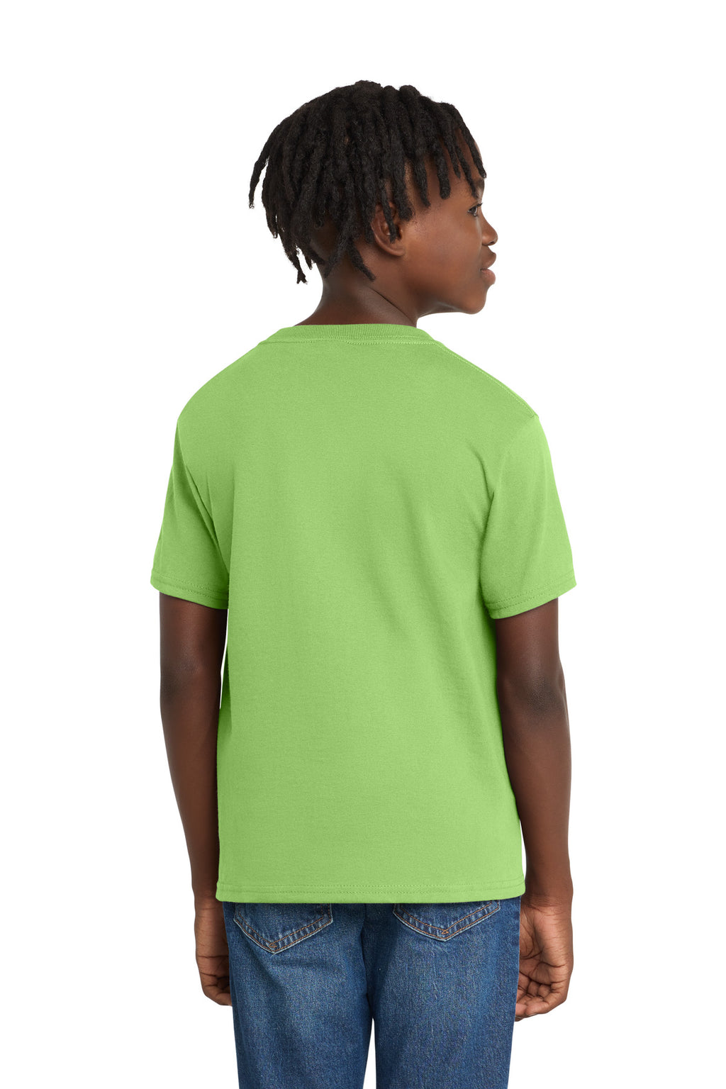 Port & Co Youth Essential Tee. PC61Y - Lime - back