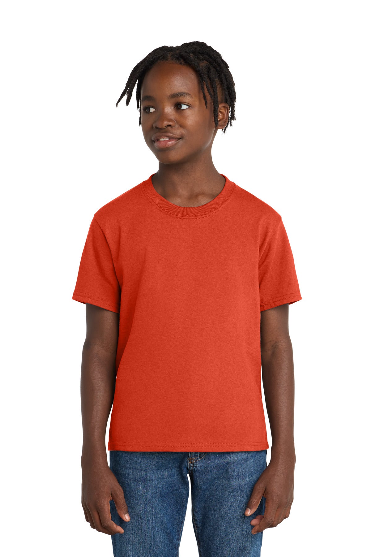 Port & Co Youth Essential Tee. PC61Y - Orange - front