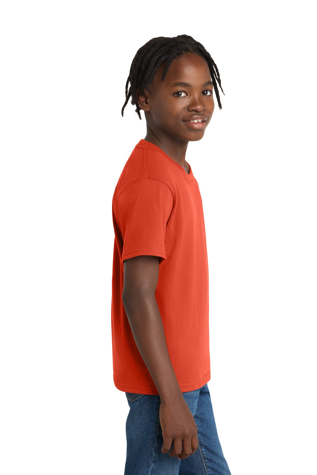 Port & Co Youth Essential Tee. PC61Y - Orange - side