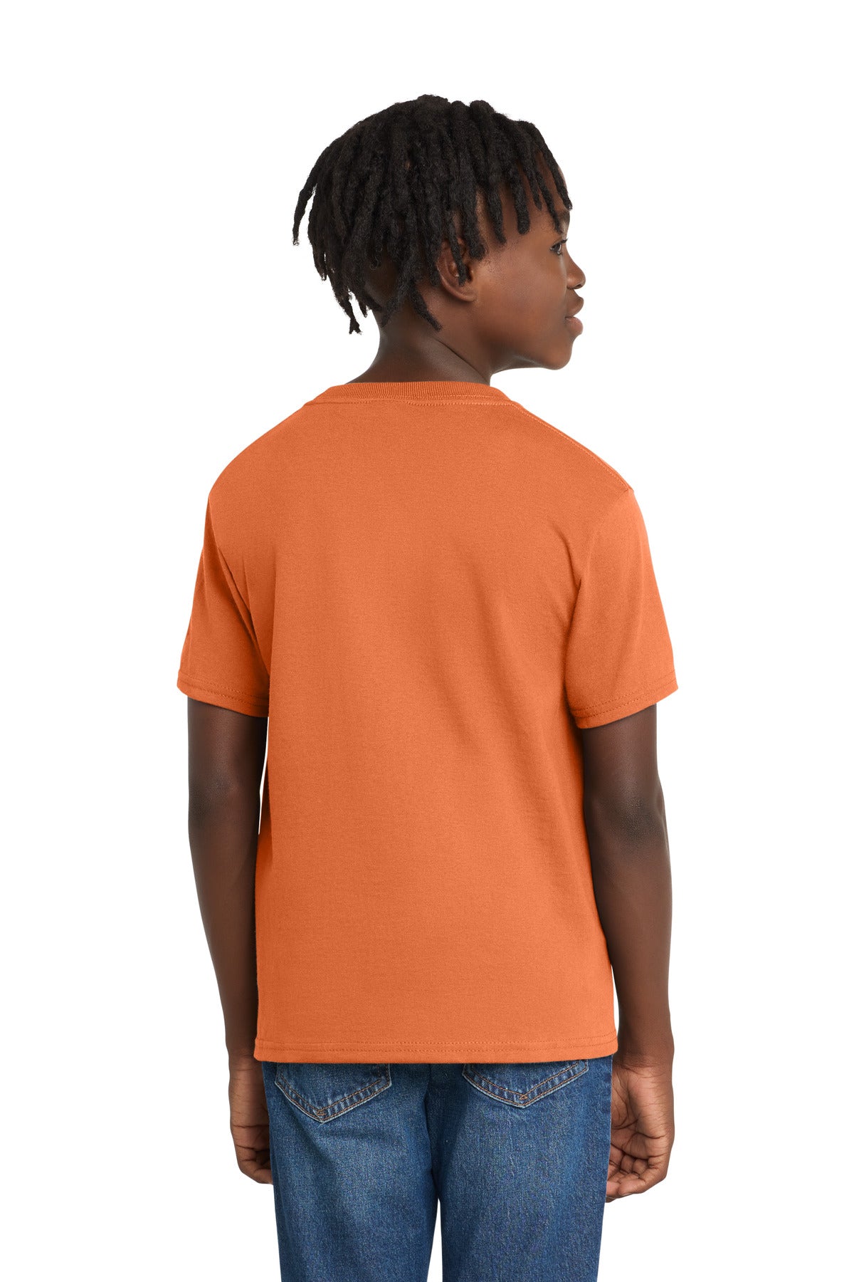 Port & Co Youth Essential Tee. PC61Y - Orange Sherbet - back
