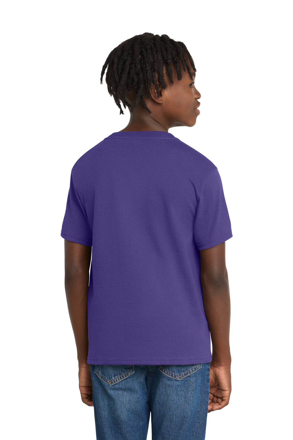 Port & Co Youth Essential Tee. PC61Y - Purple - back