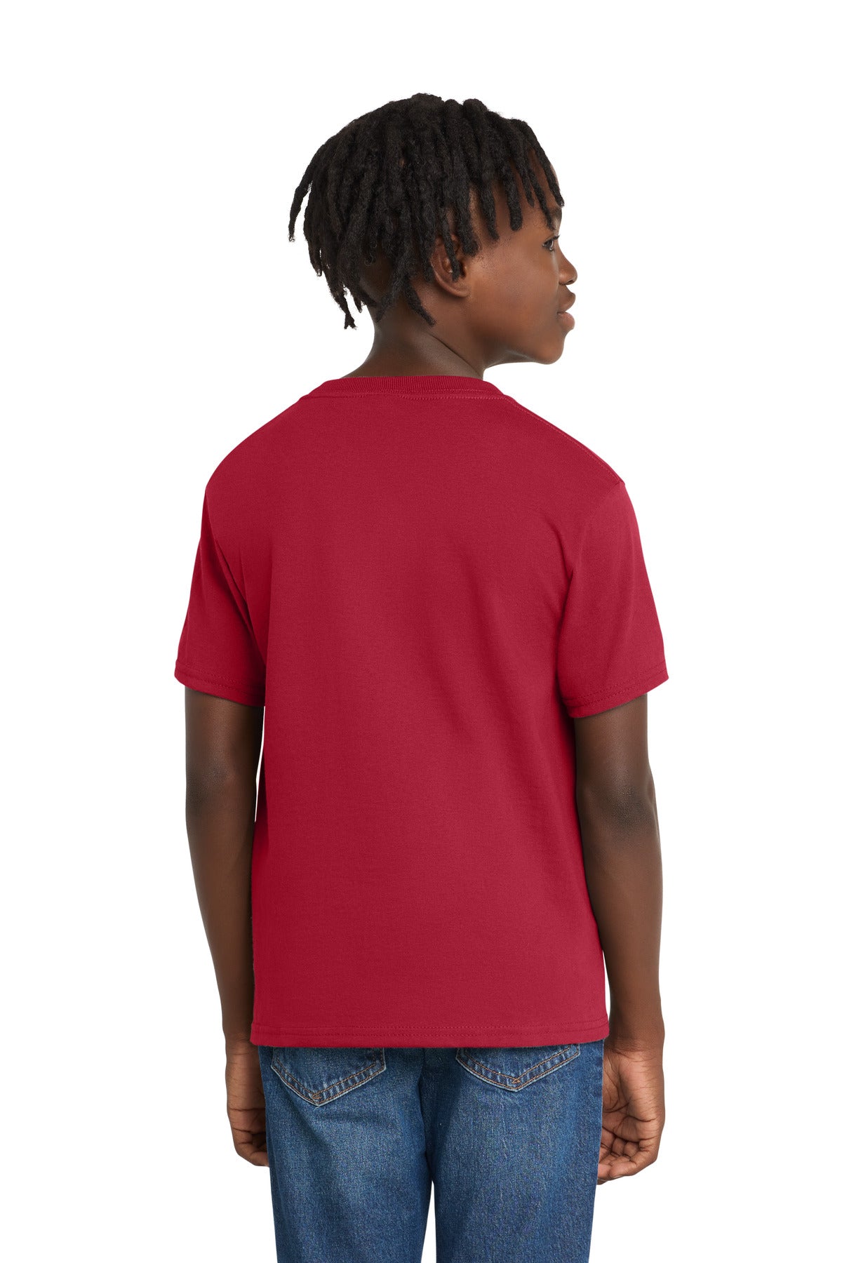Port & Co Youth Essential Tee. PC61Y - Red - back