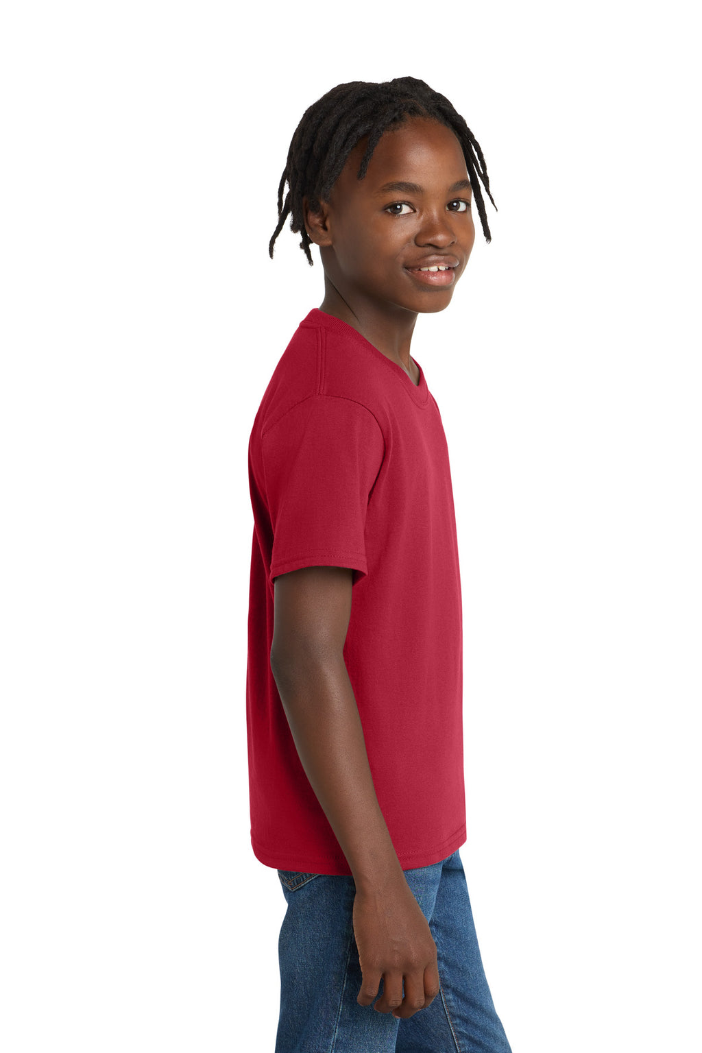 Port & Co Youth Essential Tee. PC61Y - Red - side
