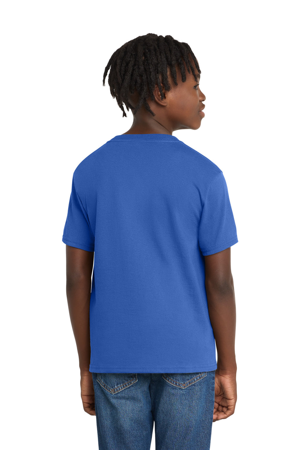Port & Co Youth Essential Tee. PC61Y - Royal - back