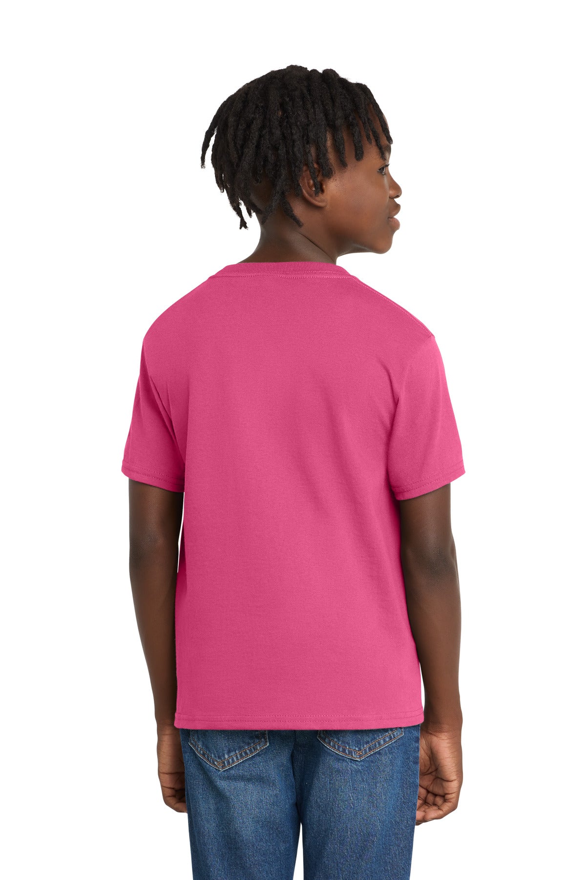 Port & Co Youth Essential Tee. PC61Y - Sangria - back
