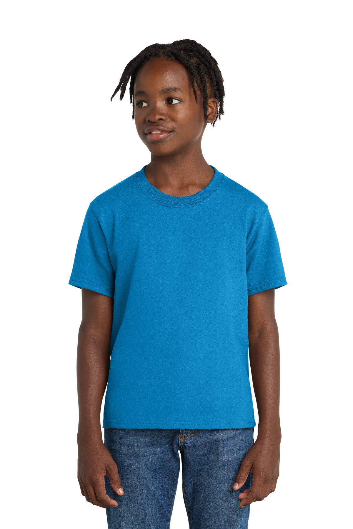 Port & Co Youth Essential Tee. PC61Y - Sapphire - front