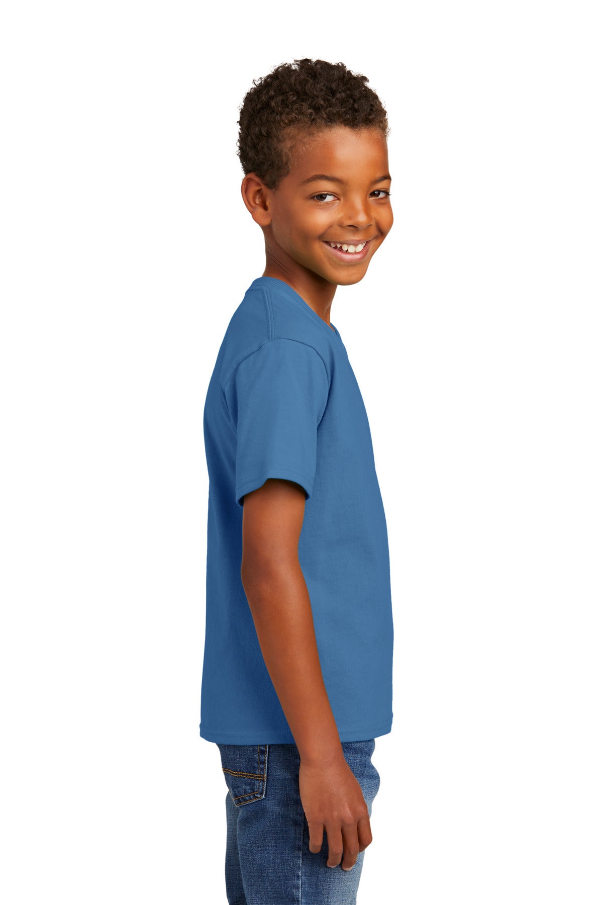 Port & Co Youth Essential Tee. PC61Y - Ultramarine Blue - side