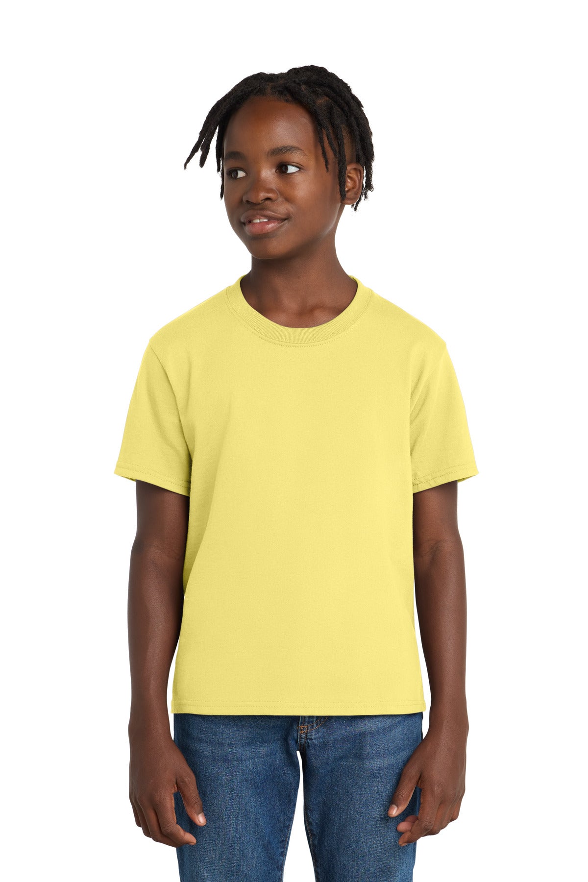Port & Co Youth Essential Tee. PC61Y - Yellow - front