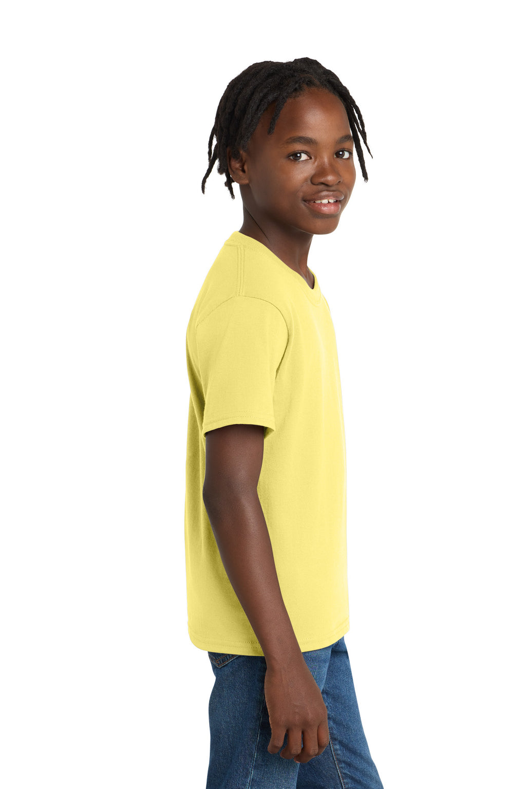 Port & Co Youth Essential Tee. PC61Y - Yellow - side