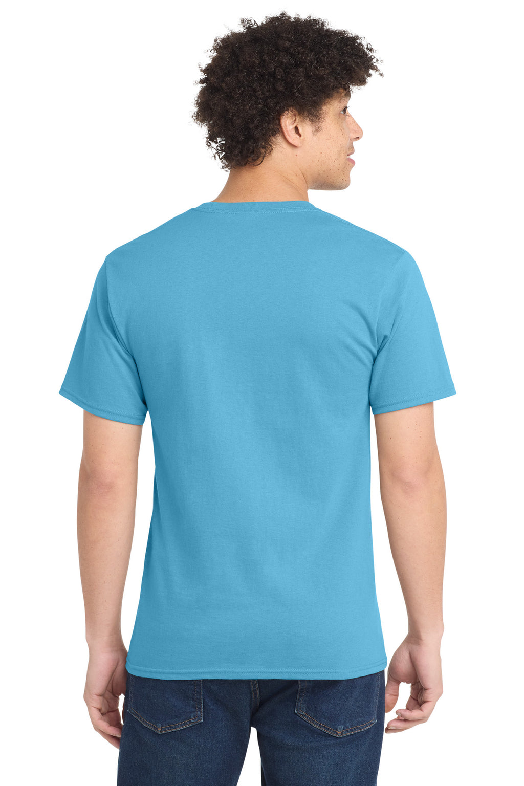 Port & Co Essential Tee. PC61 - Aquatic Blue - back