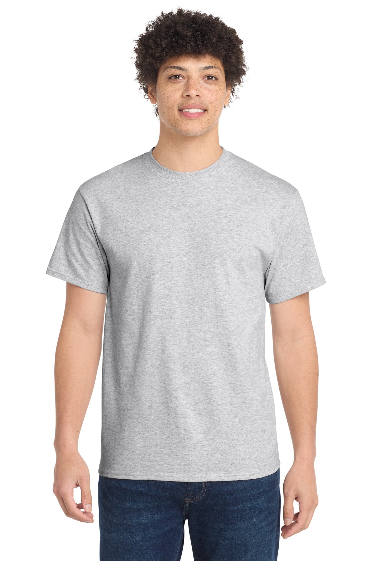 Port & Co Essential Tee. PC61 - Ash - front
