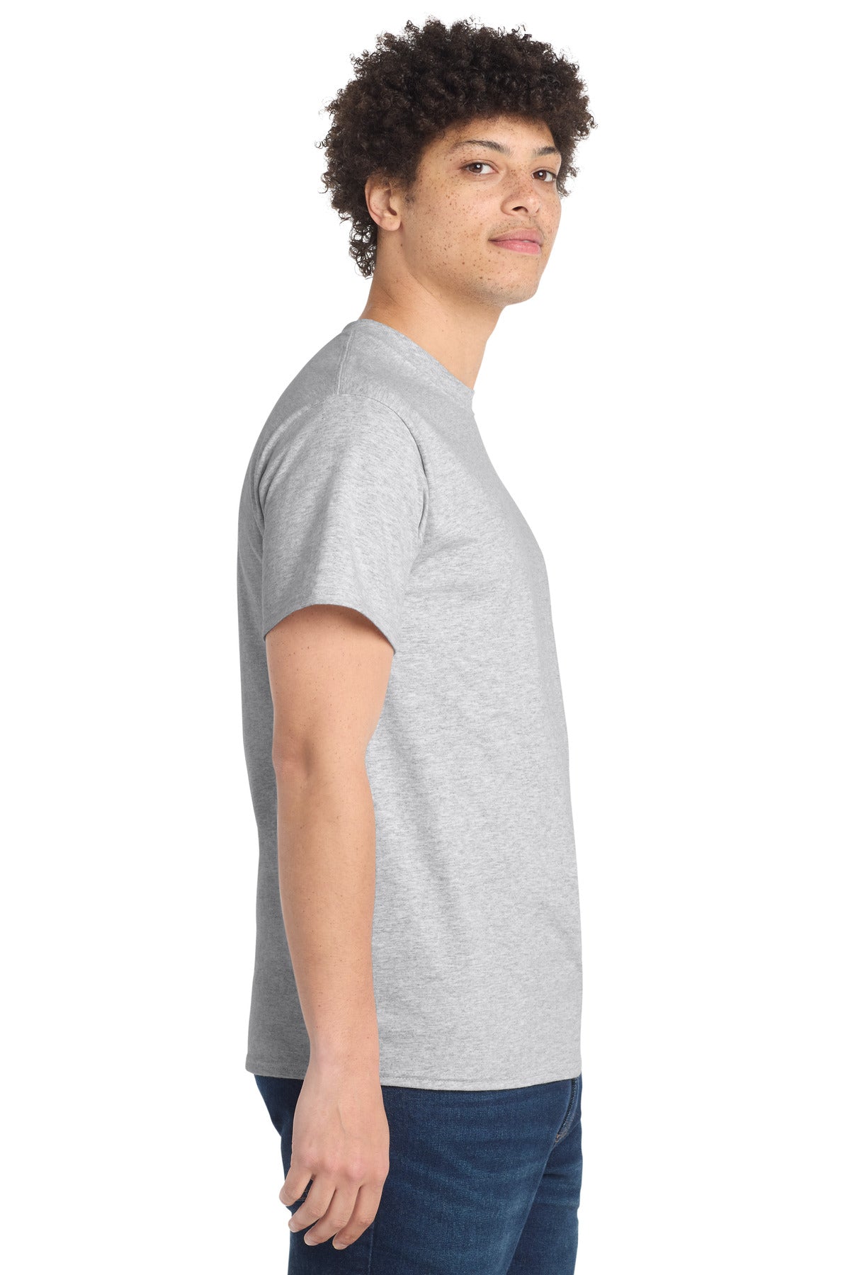 Port & Co Essential Tee. PC61 - Ash - side