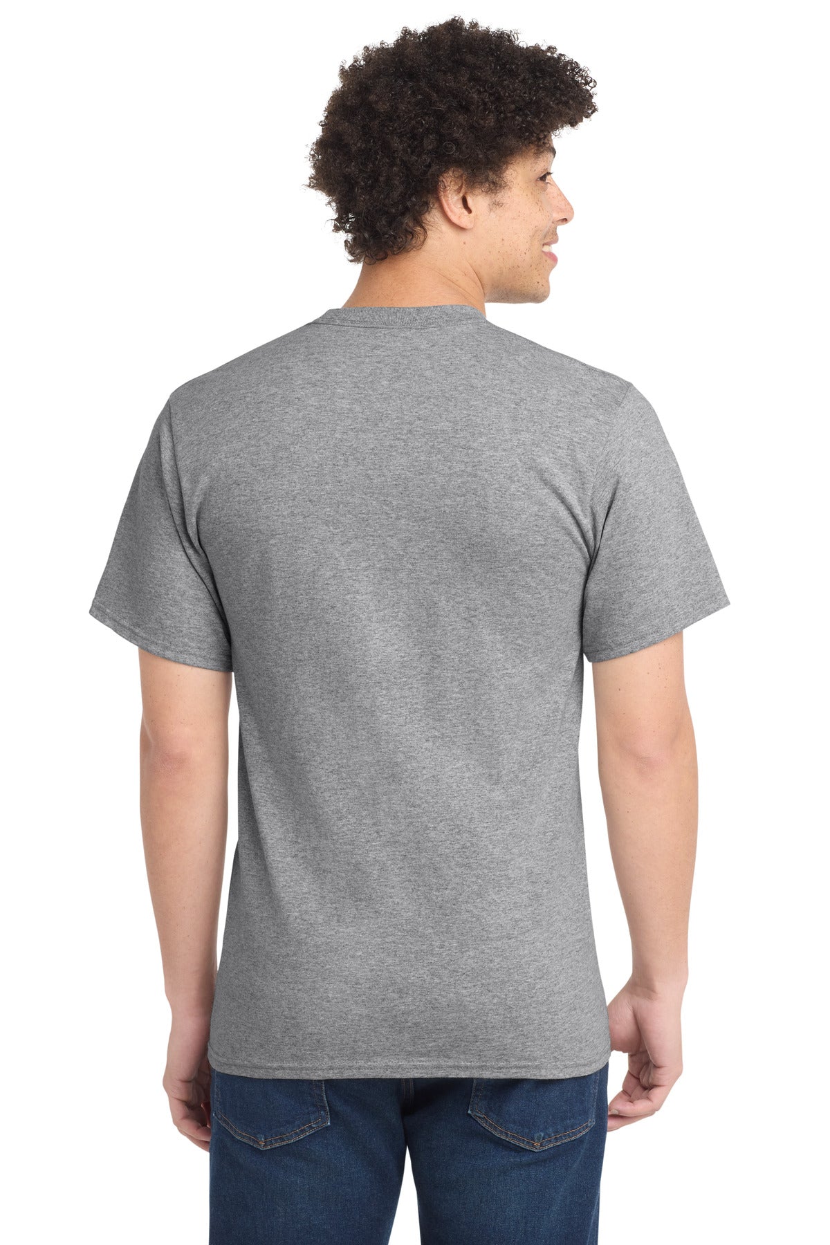 Port & Co Essential Tee. PC61 - Athletic Heather - back