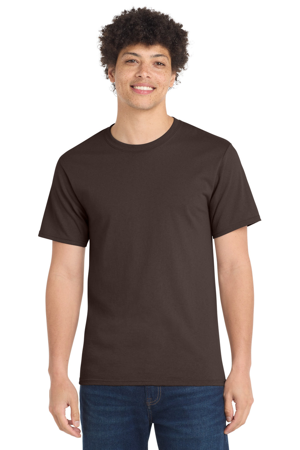 Port & Co Essential Tee. PC61 - Brown - front