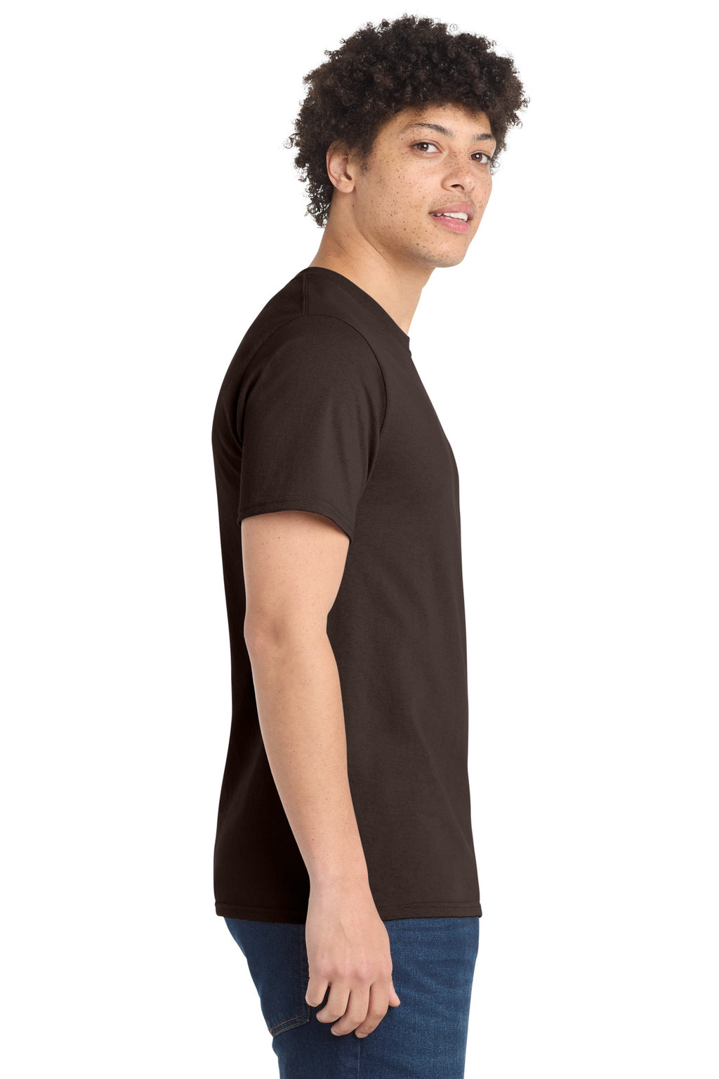 Port & Co Essential Tee. PC61 - Brown - side