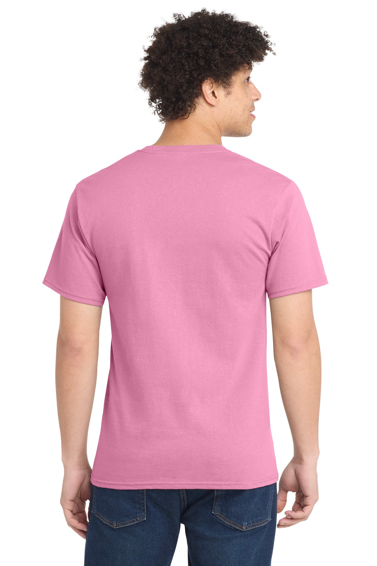 Port & Co Essential Tee. PC61 - Candy Pink - back