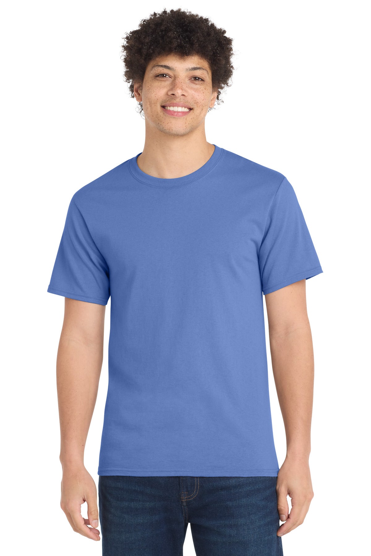 Port & Co Essential Tee. PC61 - Carolina Blue - front