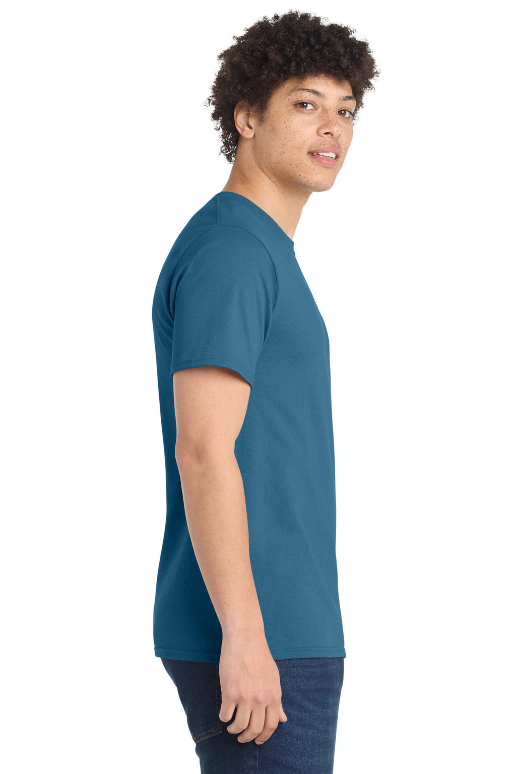 Port & Co Essential Tee. PC61 - Colonial Blue - side
