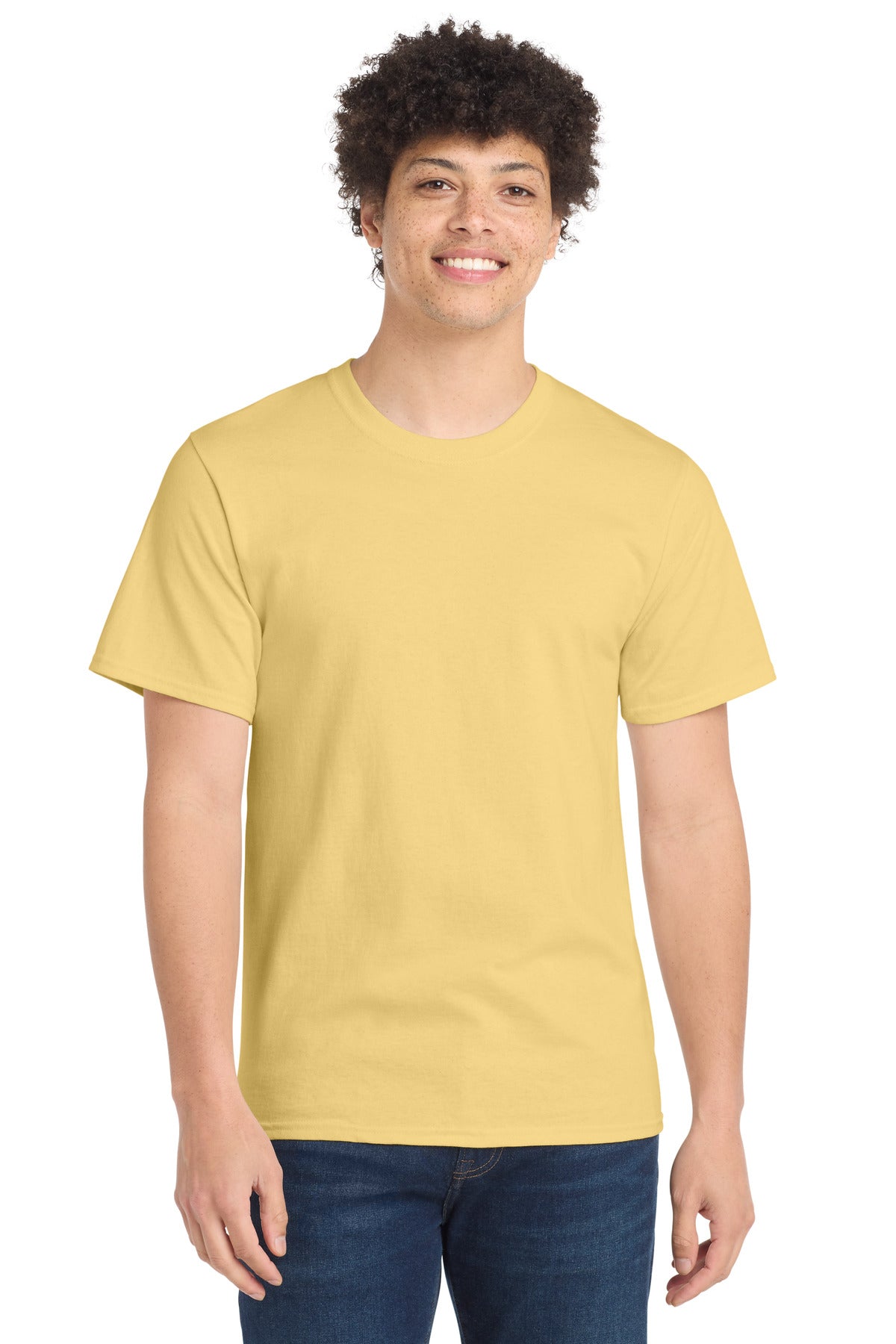 Port & Co Essential Tee. PC61 - Daffodil Yellow - front