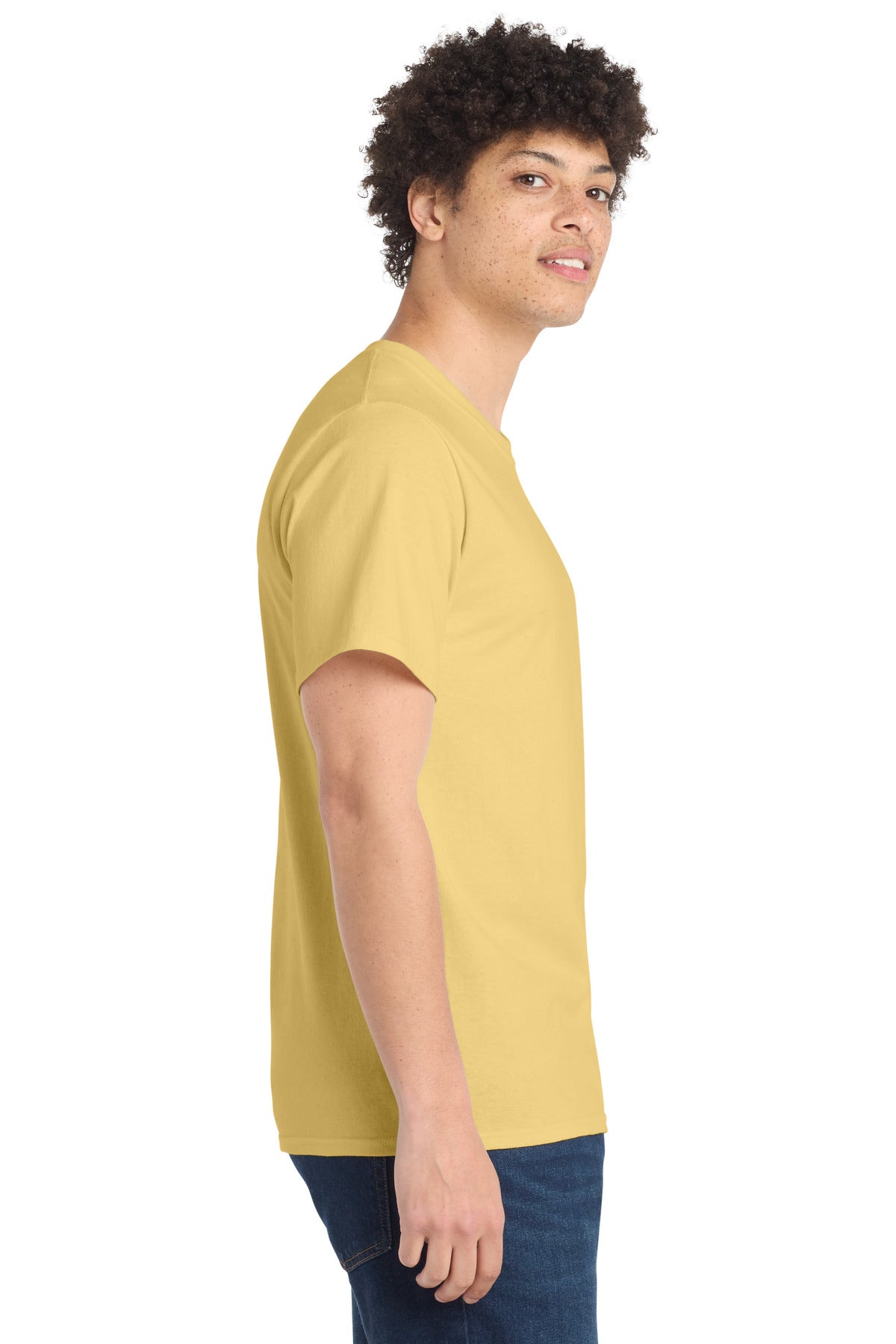 Port & Co Essential Tee. PC61 - Daffodil Yellow - side