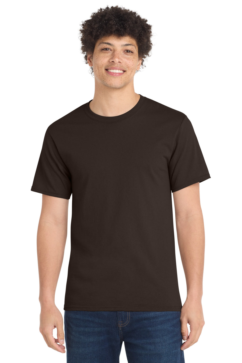 Port & Co Essential Tee. PC61 - Dark Chocolate Brown - front