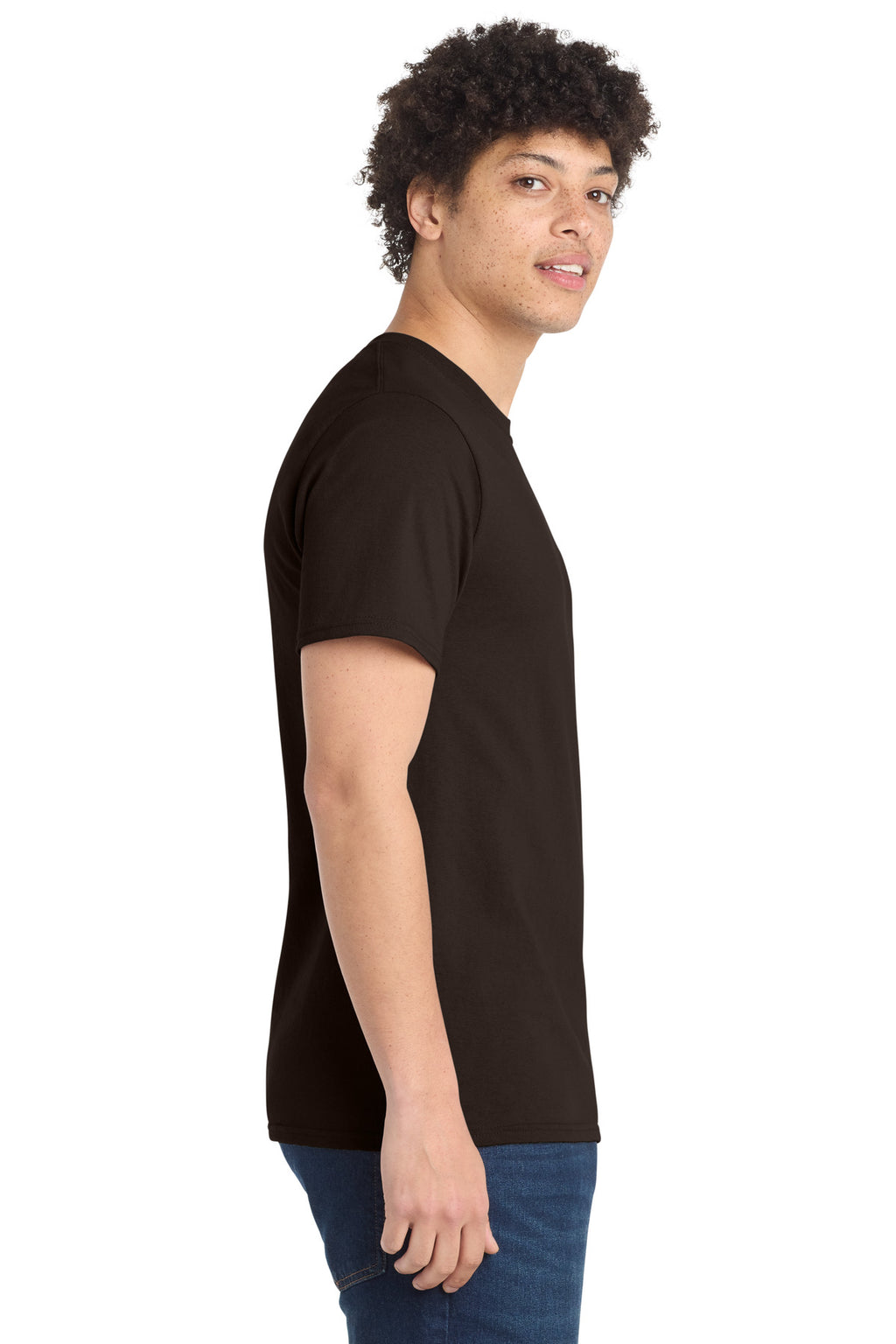 Port & Co Essential Tee. PC61 - Dark Chocolate Brown - side