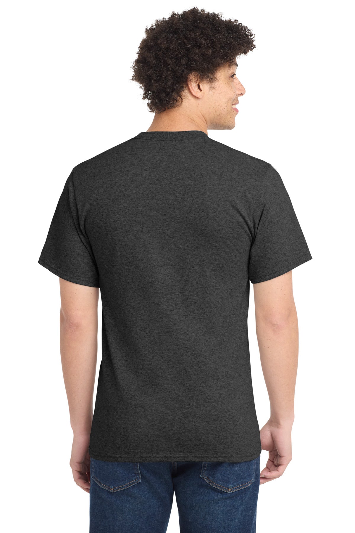 Port & Co Essential Tee. PC61 - Dark Heather Grey - back
