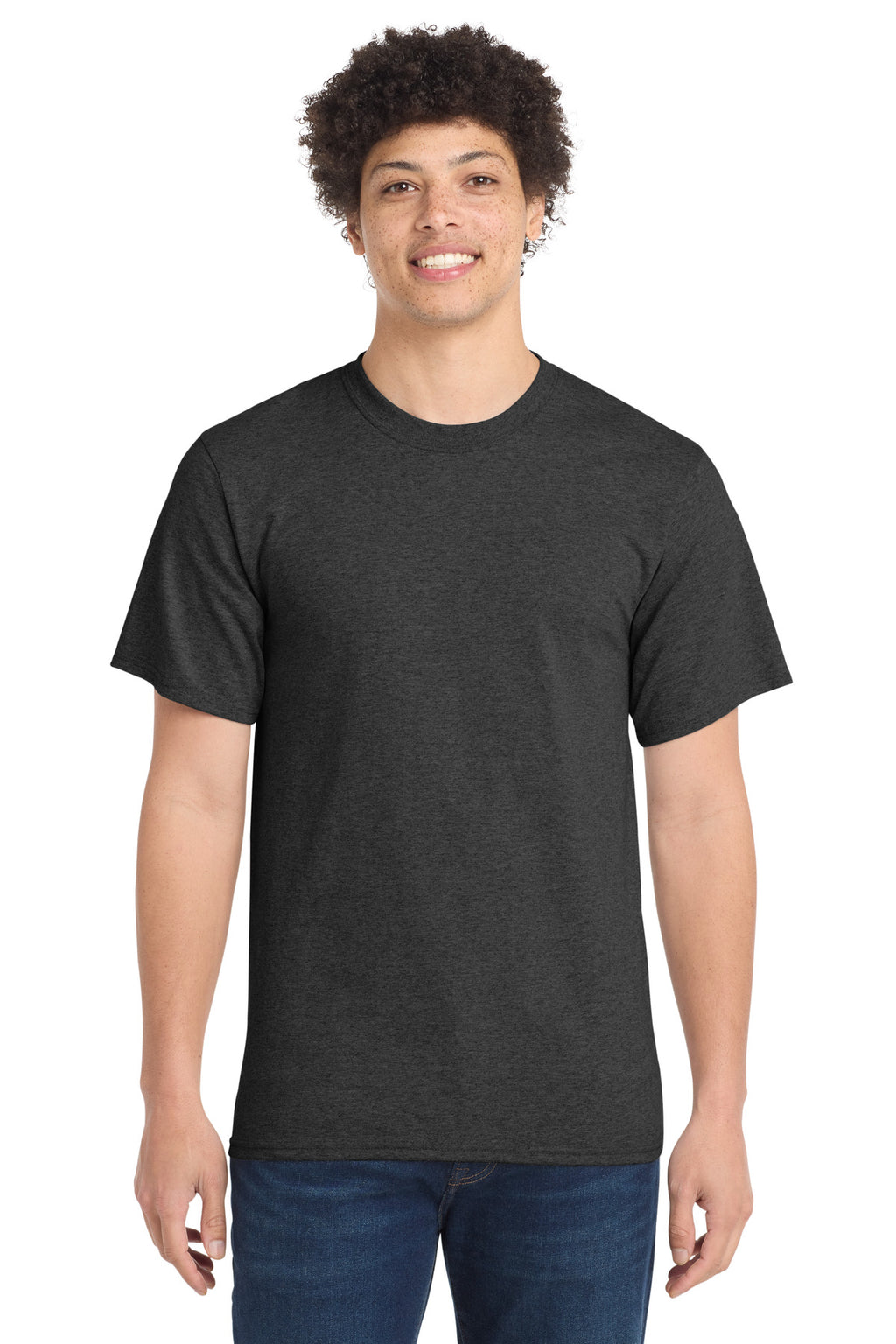 Port & Co Essential Tee. PC61 - Dark Heather Grey - front